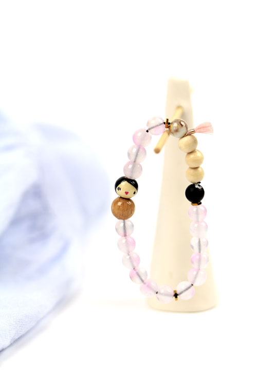 (image pour) Bracelet Perle Verre Jasmin 🌼